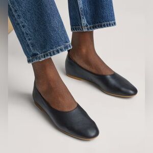 Everlane “The Day Glove” Flats, Black Leather, Size 7